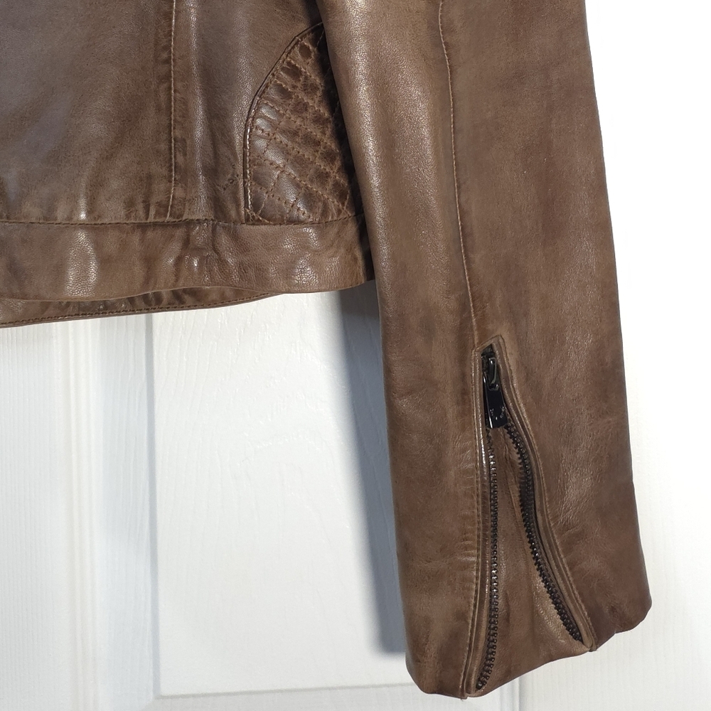 Bod & Christensen lambskin leather jacket size M Quilted Biker Cotton Linning - Picture 11 of 14
